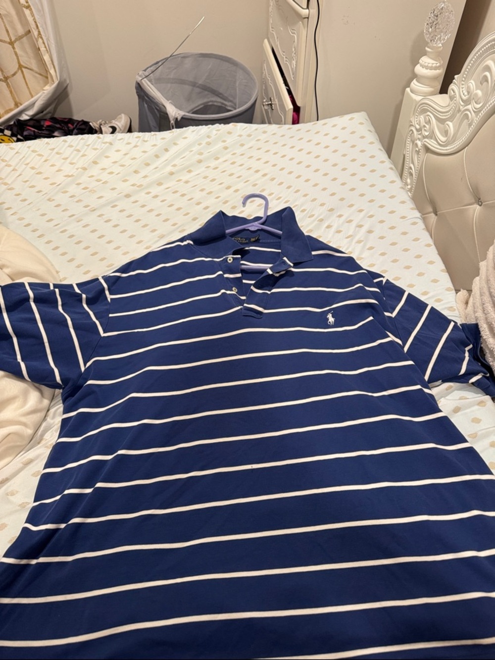 Ralph Lauren Blue & White Striped Polo Shirt